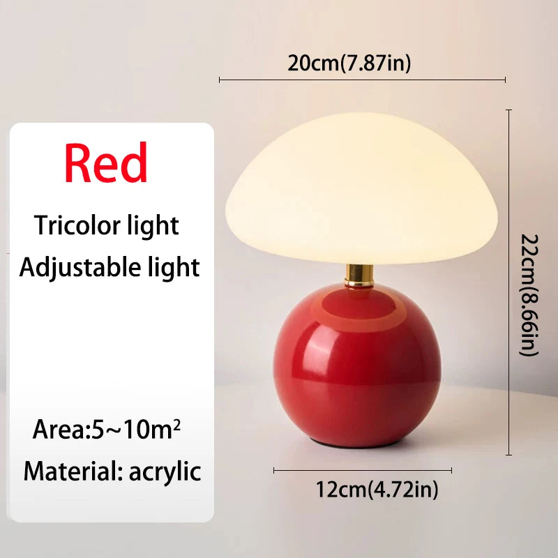 Mushroom pink/yellow/red/white/green USB socket table lamp Lighting decorative for bedside bedroom lamp,Night light,Desk light