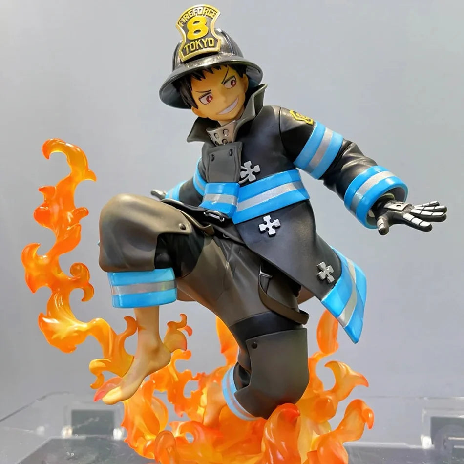 16CM Shinra Kusakabe Figure Anime Fire Force Special Effect Blood Desktop Doll Golf Model Toy Gift Collection Ornaments PVC