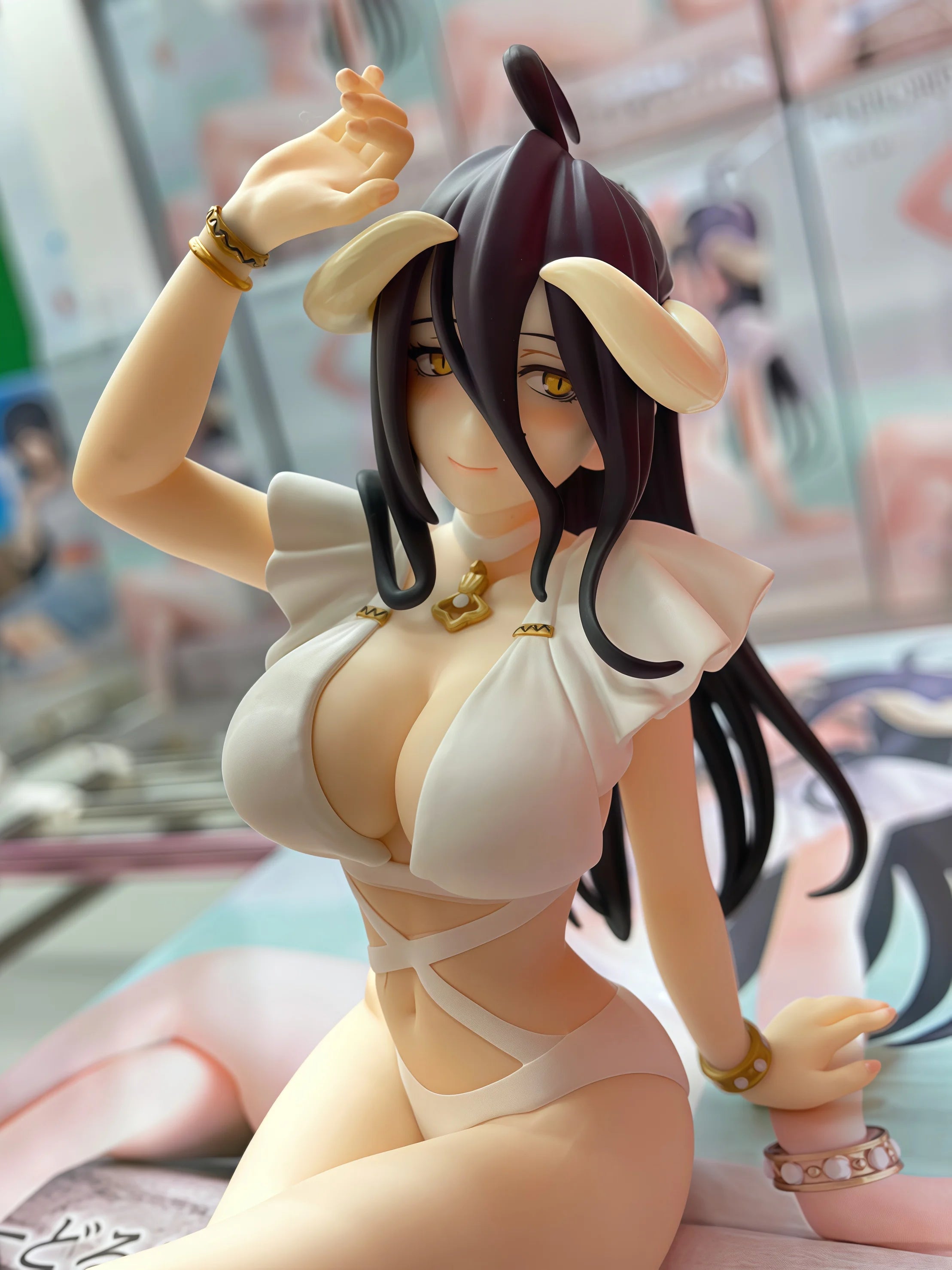 Beautiful Girl Swimsuit Albedo Peripheral Figurine Model Table Decoration, Birthday Gift, Trendy Toy Scene Decoration, Car