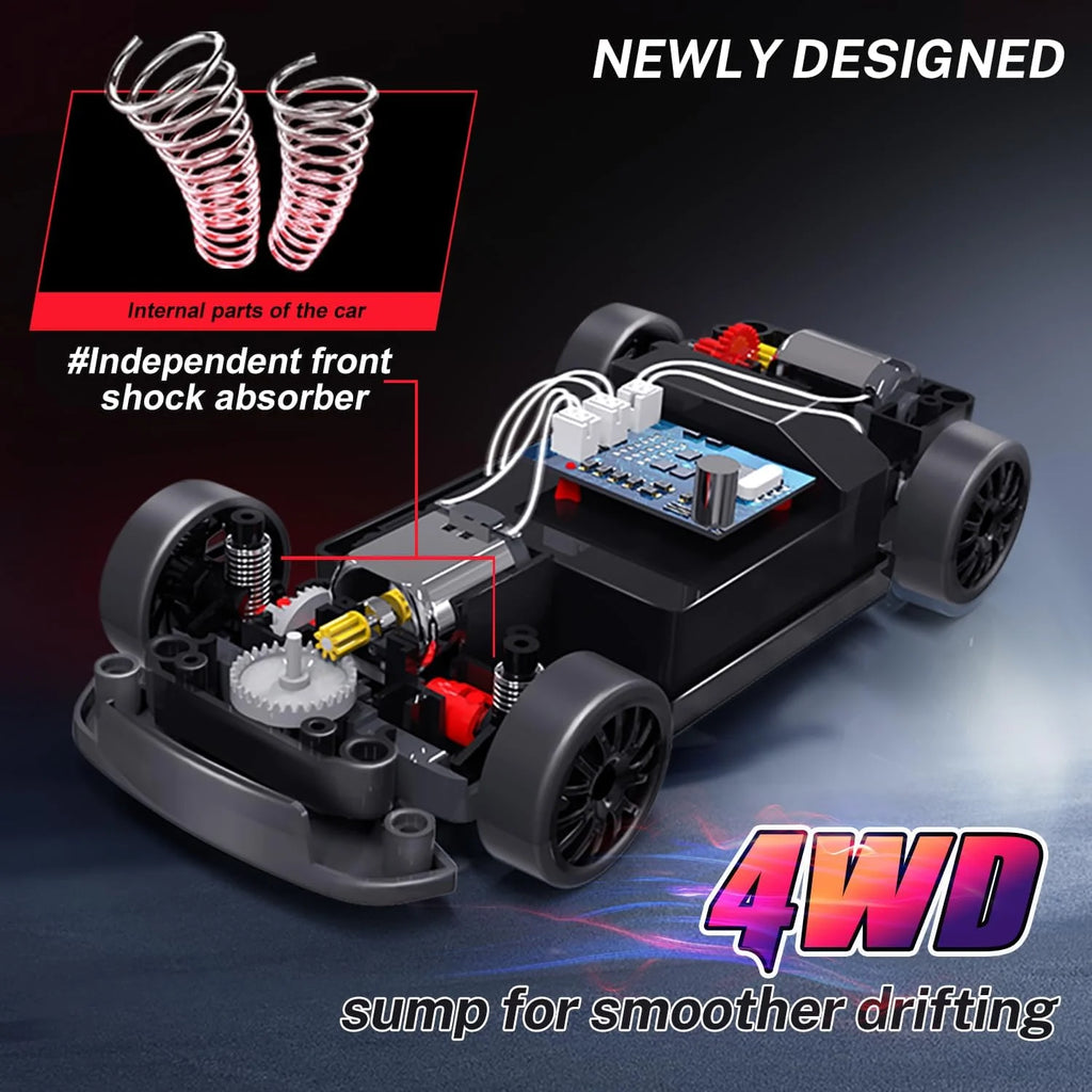 New RC Drift Car 4WD 1:24 Scale Remote Control Car with LED Lights 2.4GHz 20KM/H  RC Car Drifting Tires Racing Sport Vehicle Toy