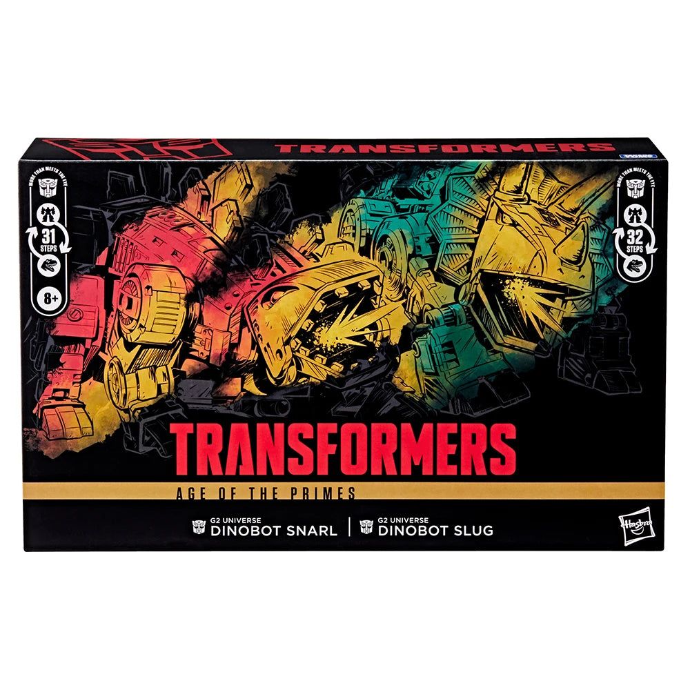 [In-Stock] Hasbro Transformers Age of the Primes G2 Universe Dinobot Slug and Snarl 2-Pack-Set 21.5cm Leader Class Figure Toys