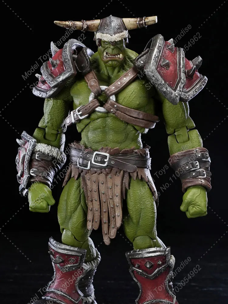 Memory toys 20.5cm Scale WOW Kagas Adventurer World Green Orc Mercenaries Captain Movable Soldier Action Figure Collectible Doll