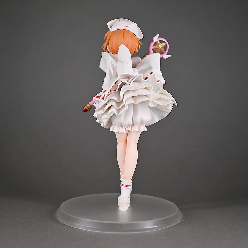 Xiaotao Cardcaptor Sakura Nurse Uniform GK Figure 22CM Upgraded Face Sculpture Anime Statue Magic Wand Clow Card Gift For Otaku
