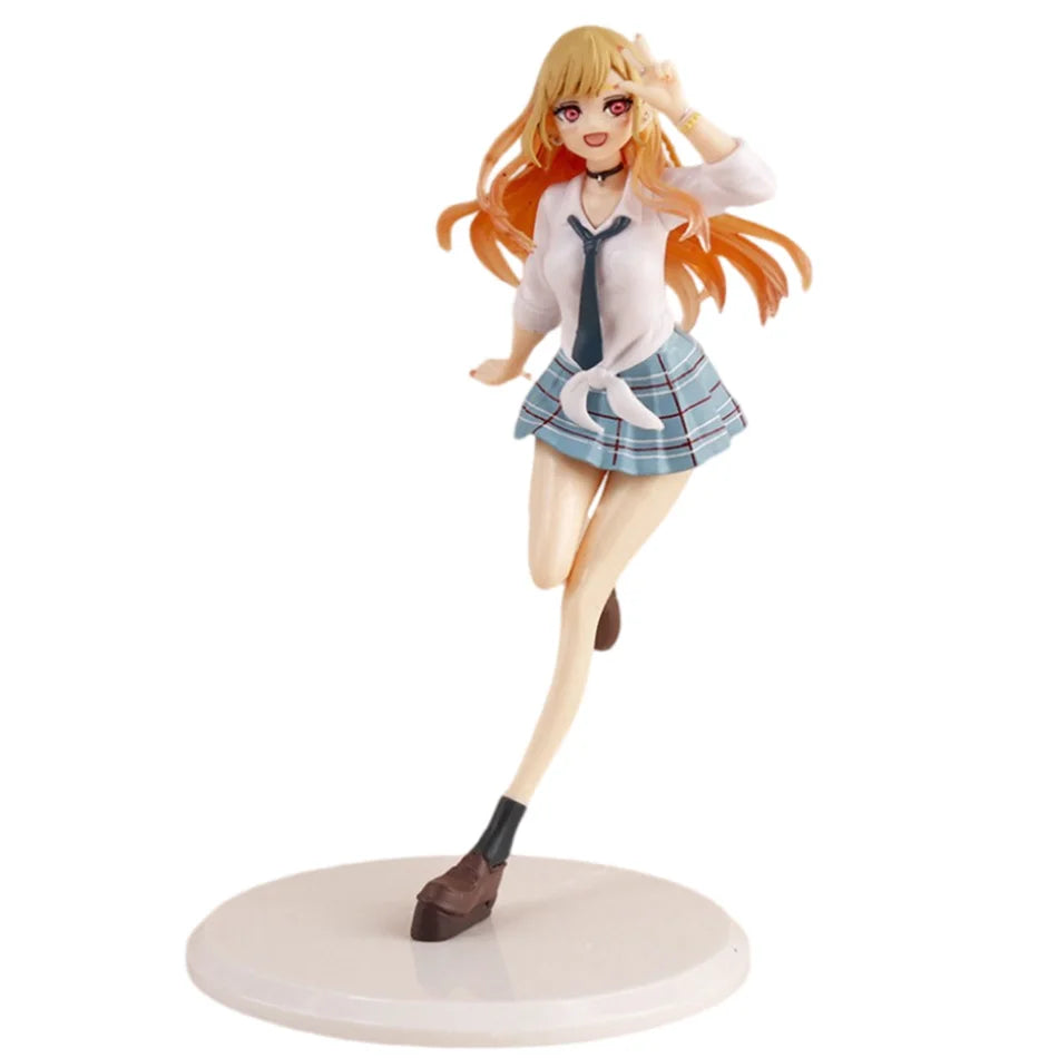 18CM Anime My Dress Up Darling Kitagawa Marin Figure School Uniform Dress Up Standing Model Toy Gift Action Figure For Kids PVC