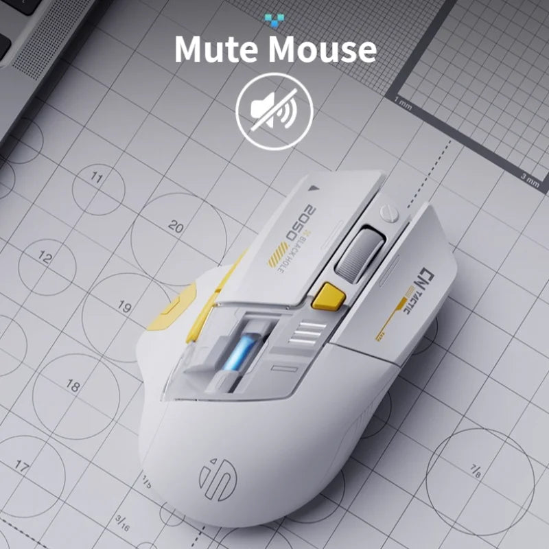 A9 Безжична 2.4G Bluetooth мишка RGB светлинен ефект 12800DPI Регулируема ергономична преносима мишка с индикатор за батерията