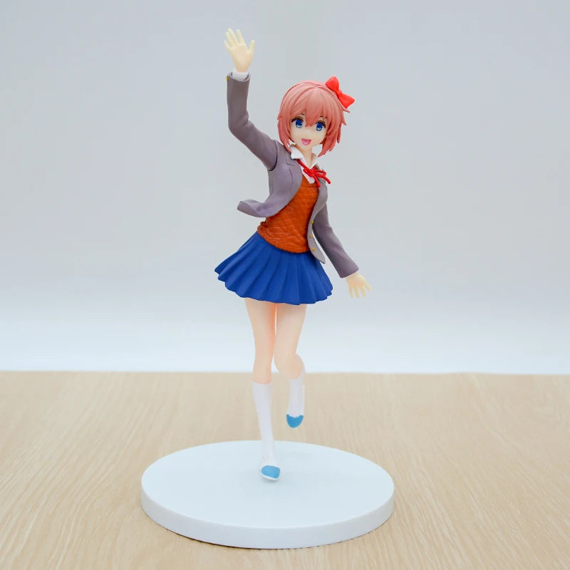 17cm POP UP PARADE Literature Club! Monika White Dress Anime Figure Sayori Action Figure Yuri/Natsuki Figure Model Doll Toy Gift