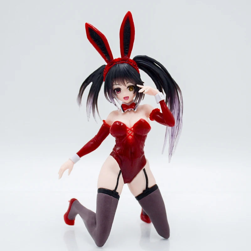 18cm Date A Live V Yatogami Tohka Anime Figure Kurumi Tokisaki Bunny Girl Action Figure Yoshino Figure Adult Model Doll Toy Gift