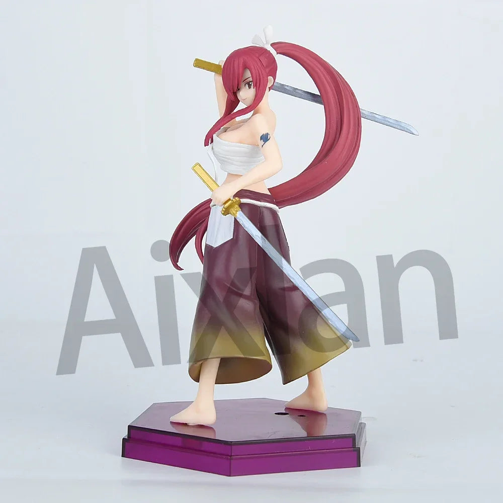 Aixlan Erza Scarlet Figur, 19 cm, Dämonenklinge, Rot, Sakura, keine PVC-Actionfigur, Amin, Geburtstagsgeschenk, Sammlerfigur