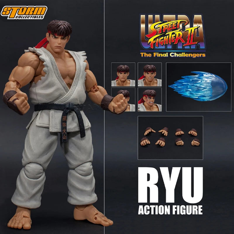 19cm Guile Anime Game Figure Street Fighter II: The Final Challengers Ken Masters/Ryu Action Figure Storm Collectibles Model Toy