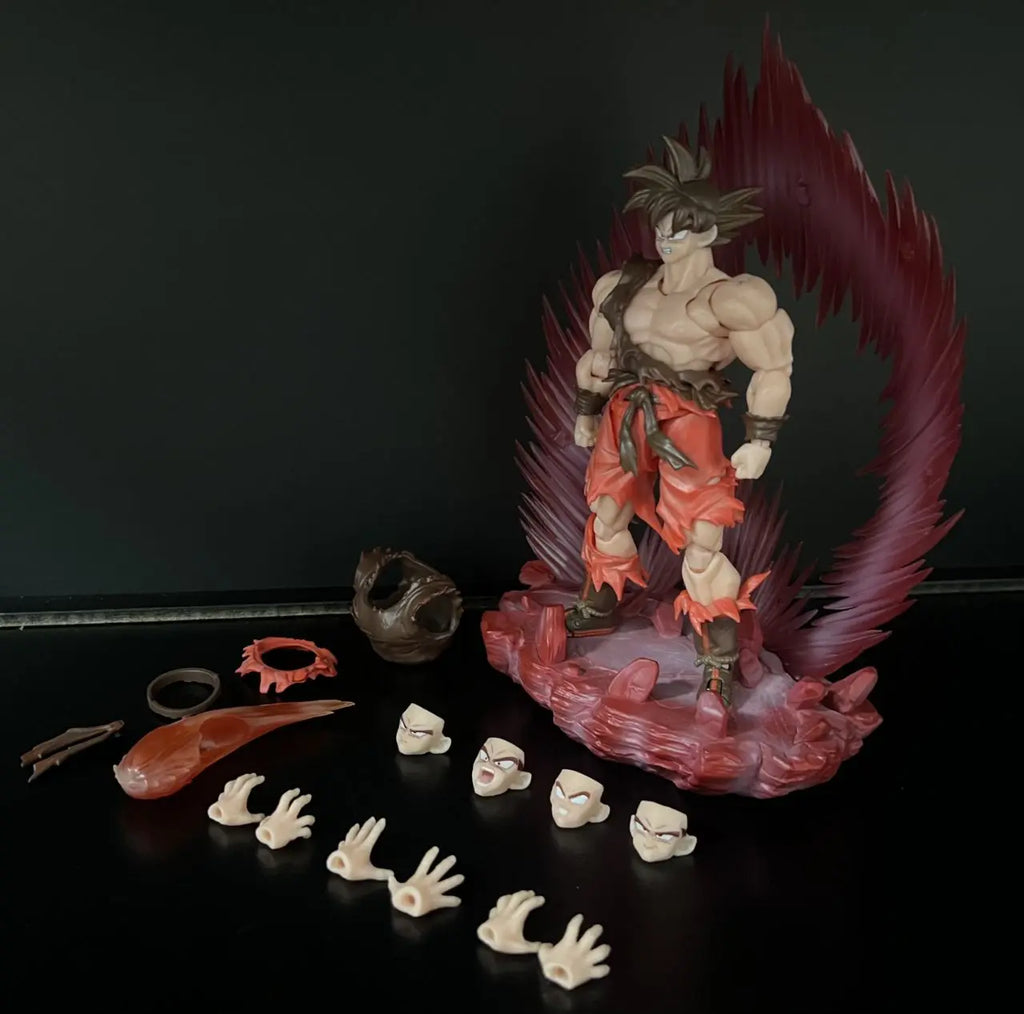 New E&C Dragon Ball Z Goku Kaiouken Figure Super Saiyan Son Goku Action Figure Pvc Statue Model Doll Collection Decoration Toys