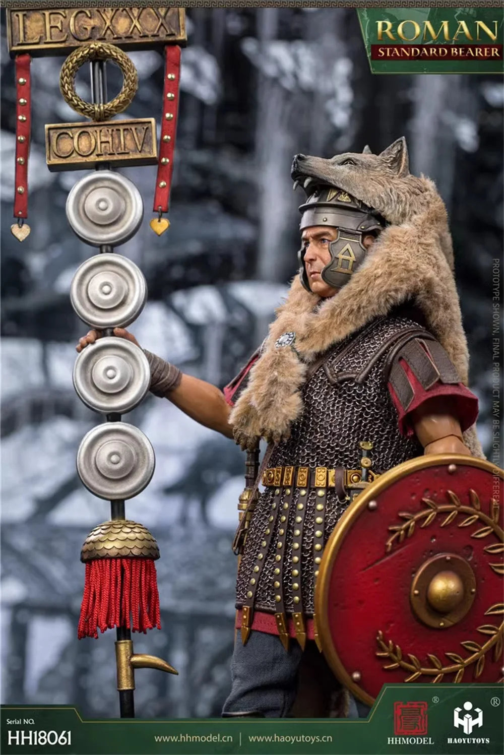 1/6 HHMODEL & HAOYUTOYS HH18061 Vintage Imperial Legion-Rome Flag Bearer Soldier Warrior Full Set Moveable Figure For Collect