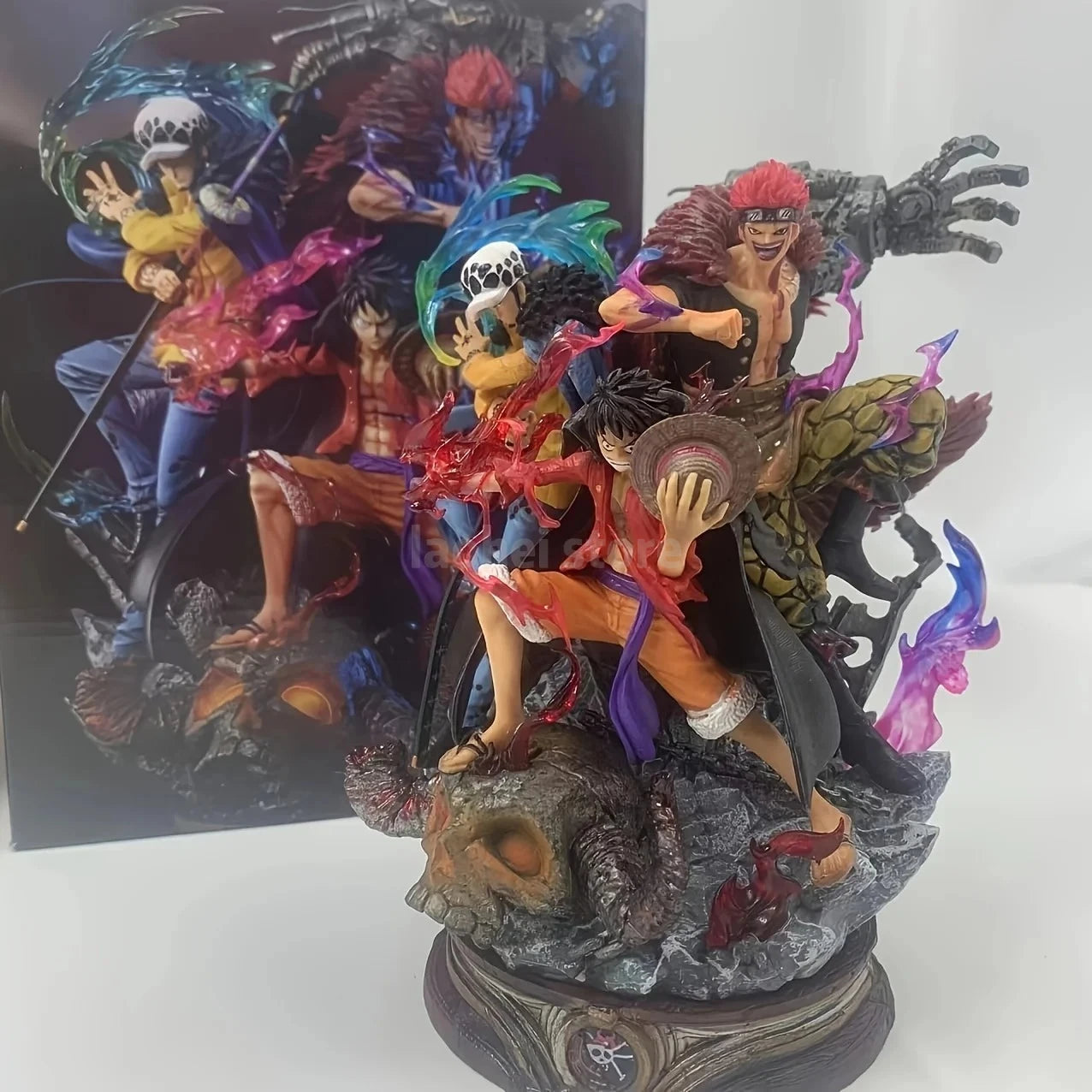 20cm One Piece Battle Of Onigashima Supernova Three Captains Straw Hat Luffy Kid Law Scenes Figures Anime Models Gift Toys