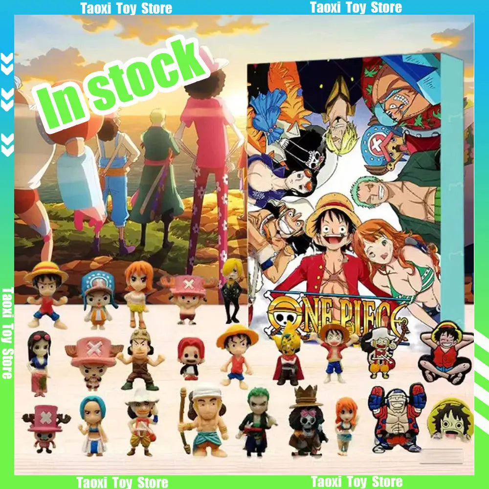 In Stock Anime One Piece Anime Figure Model Christmas Advent Calendar Day Fun 24 Day Halloween Countdown Christmas Festival Gift