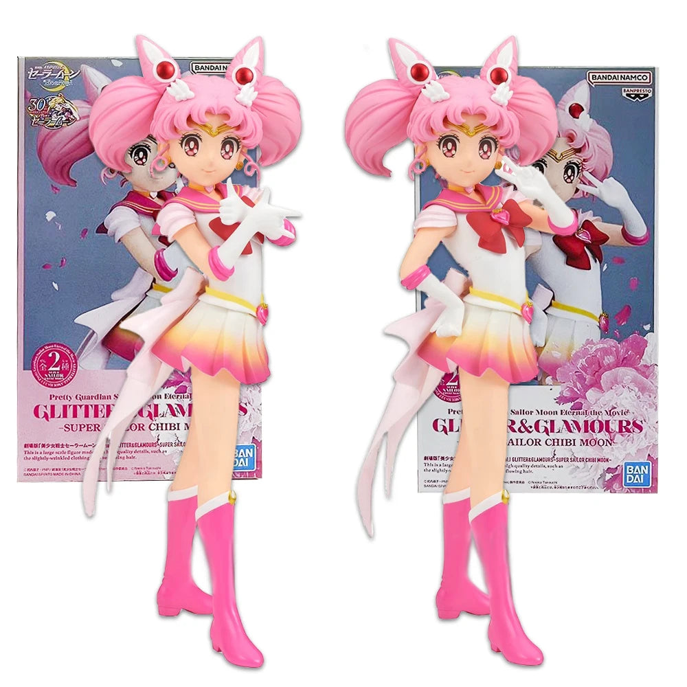 2er-Pack Anime Sailor Moon Tsukino Usagi Einzigartiger Anhänger Sailor Moon Eternal Super Sailor Satsuki Modell Spielzeug Geschenk Actionfigur 16CM