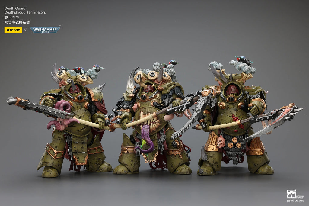 JOYTOY Warhammer 40K Death Guard Deathshroud Terminator Champion and Deathshroud Terminators