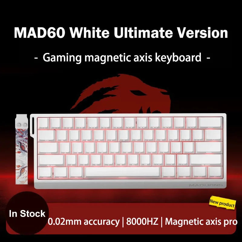 MADLIONS MAD 60/68HE Gaming-Tastatur mit magnetischem Schalter, kabelgebunden, Key Web Drive, benutzerdefiniertes 8K 61/68 Return RT, einstellbarer Tastenanschlag, Hot Swap
