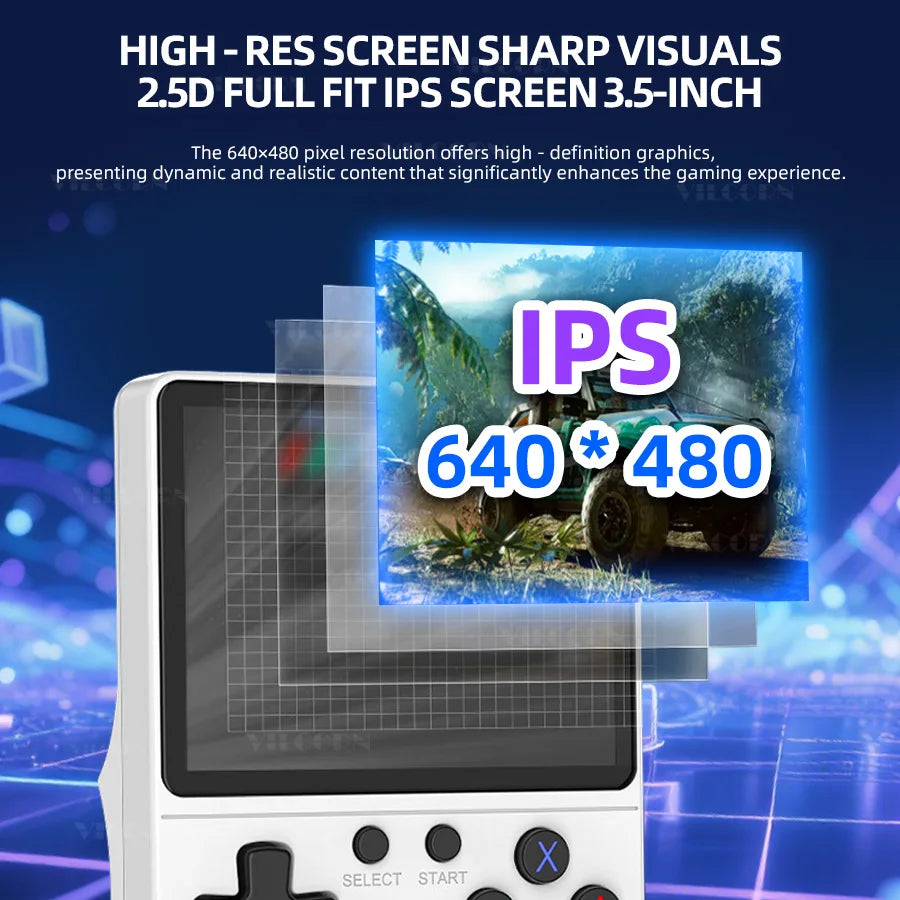 3.5 Inch Pocket Portable Video Game Console Open Source Handheld Game Player with 22000+ Games for PS1 GBA Retro Emulator
