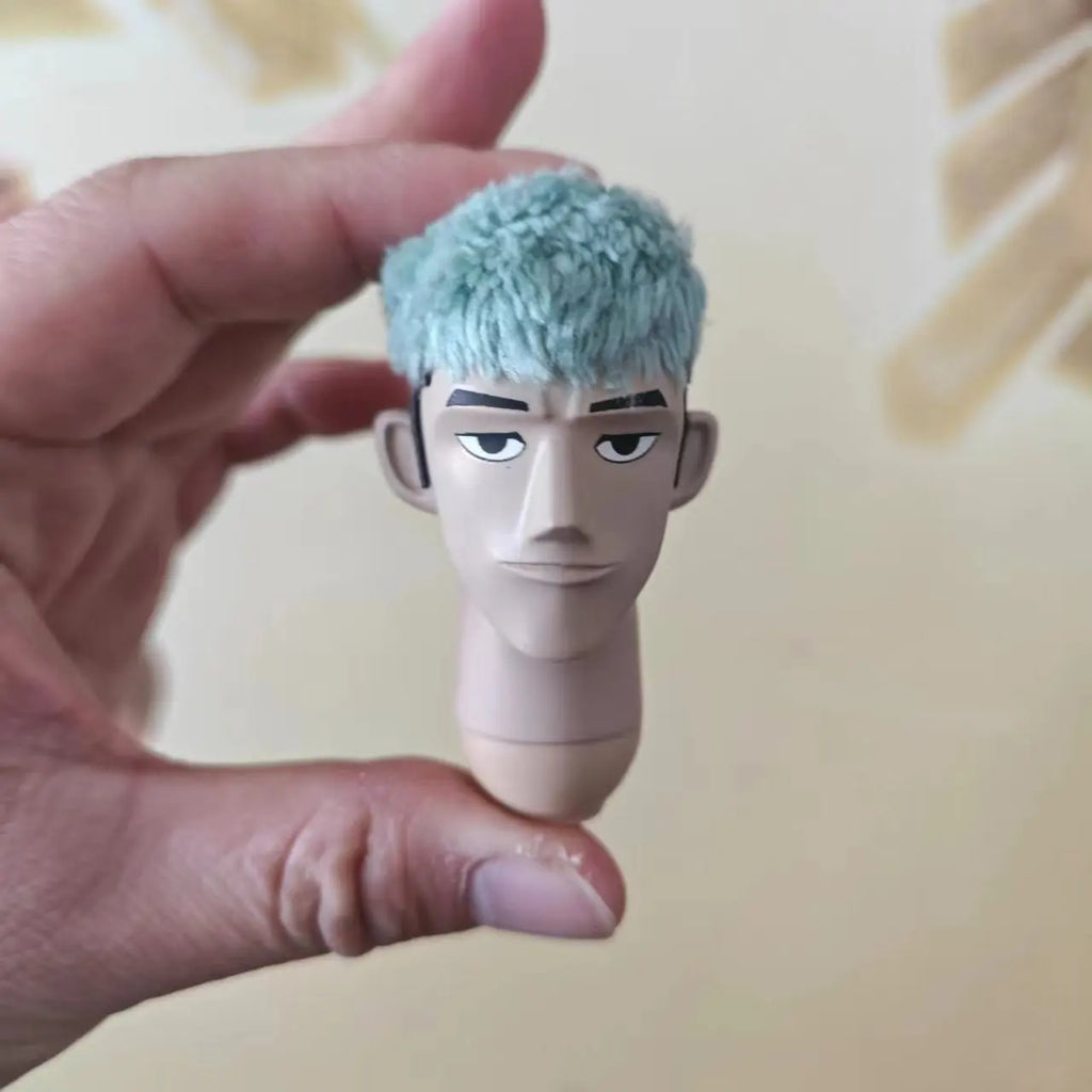 Customized 1/6 Scale Trendy Anime Male Solider Head Sculpt Boy Transplanted Hair Head Played Model for 12in Action Figure Toy