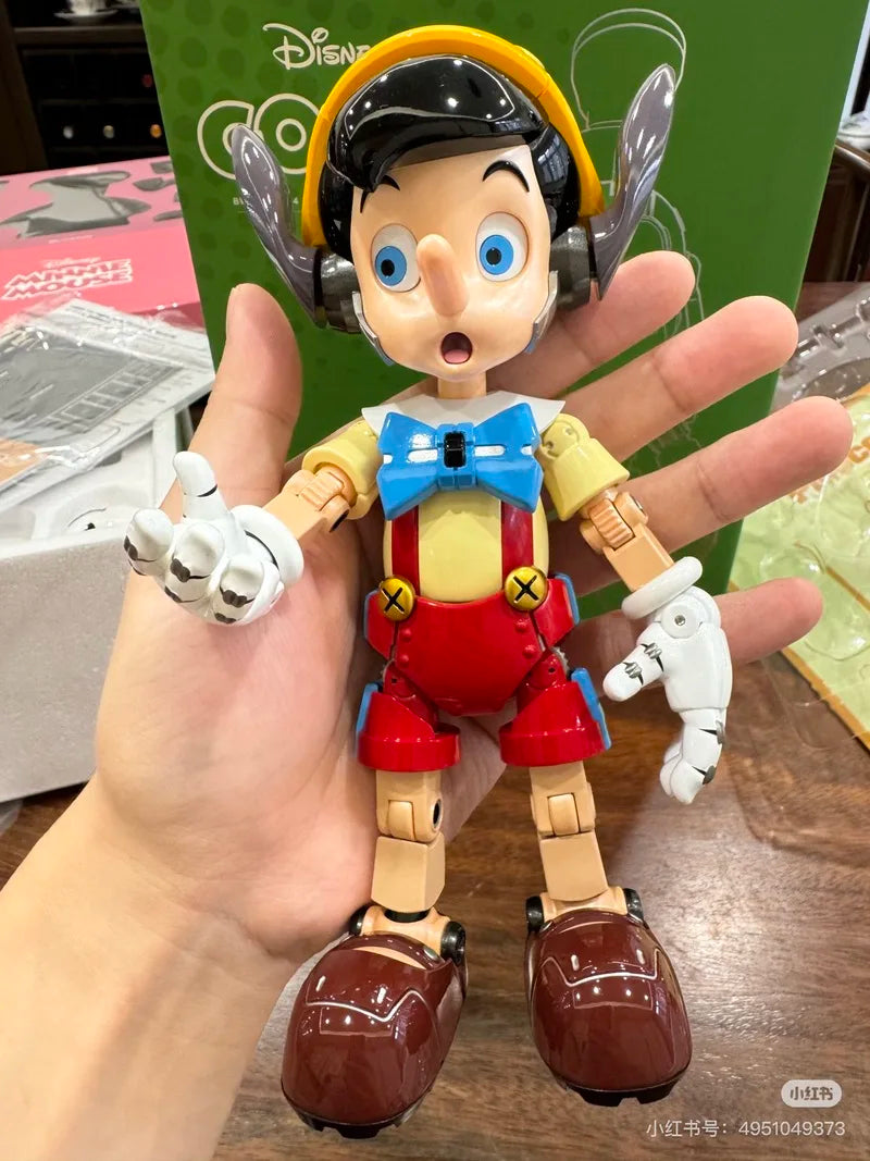 Original BLITZWAY Disney Pinocchio Alloy Movable Mechanical Goofy Action Figure Collectible Mickey Model  Led Eyes Birthday Gift