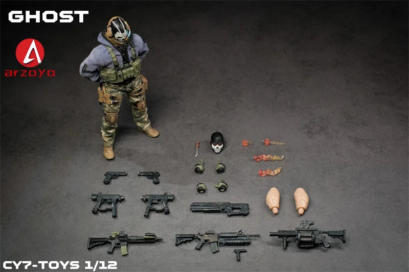 2025 Q3 CY7-TOYS 1/12 Scale Ghost Squad Special Forces Male Warrior Full Set 6inch Action Figure Body Original And Collectible