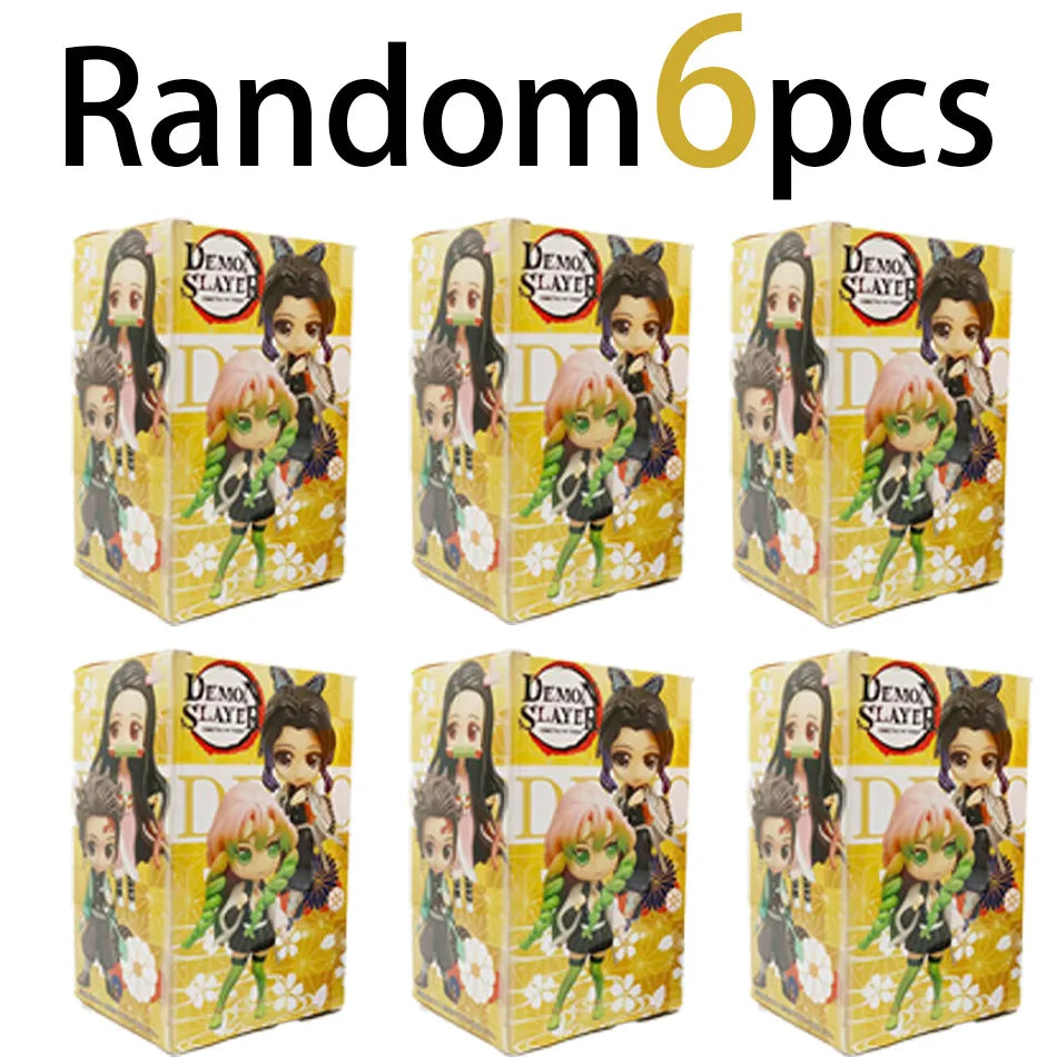 Hot Demon Slayer Blind Box Figure Plum Rain Series Kochou Shinobu Tomioka Giyuu Kanroji Mitsuri 1-8PCS Blind Box Figure Toy Gift