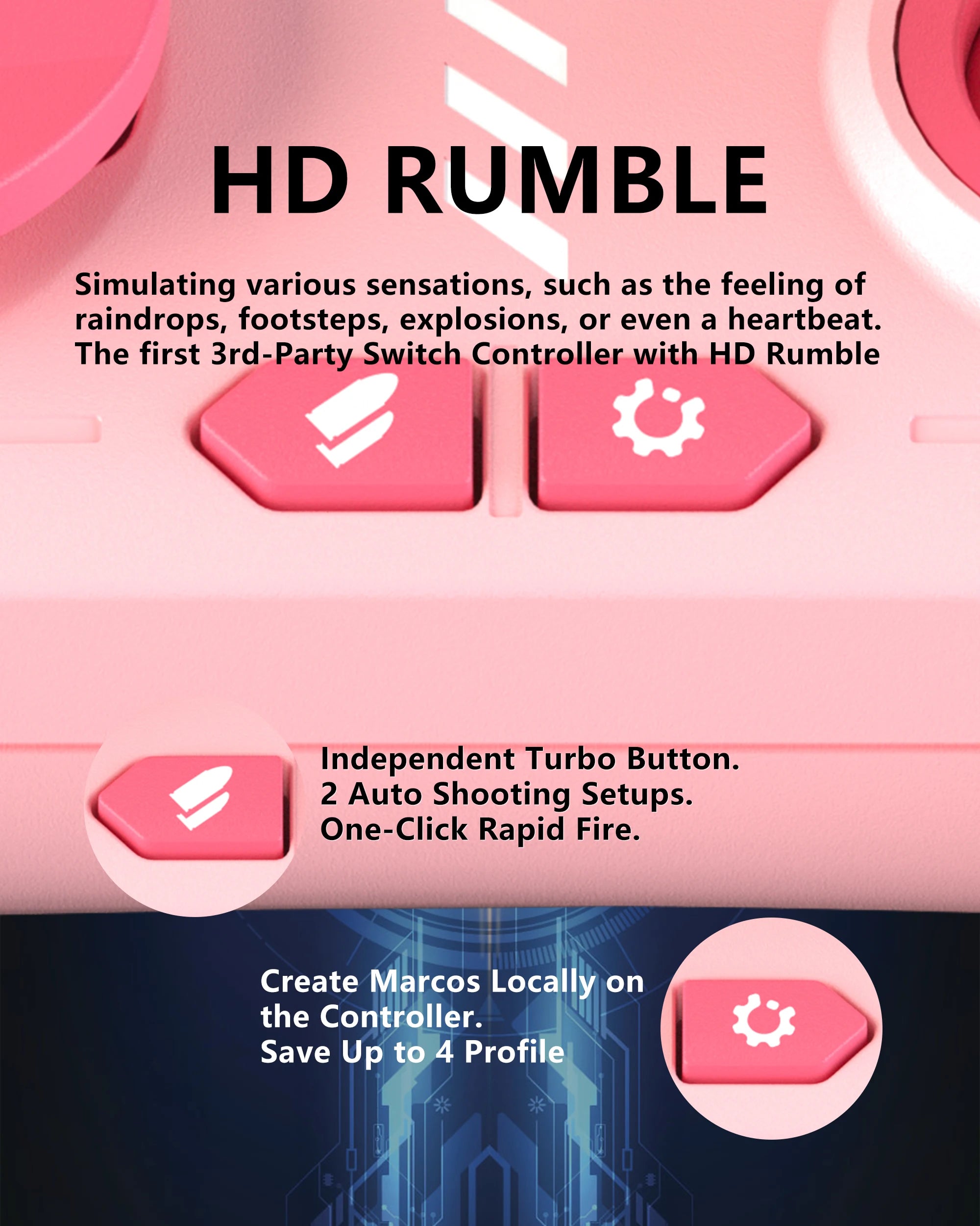 MOBAPAD Mechanical HALL Joystick Bluetooth Gamepad Vibration Controller For Nintendo Switch PC Android iOS Game Console ﻿
