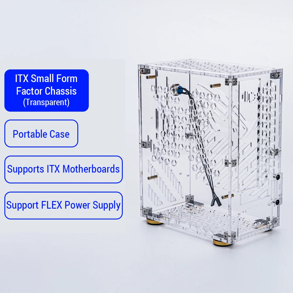Portable Small Computer Case  Shell Compact PC Case Desktop PC Case Mini-ITX Motherboard FLEX Power Supply PC chassis