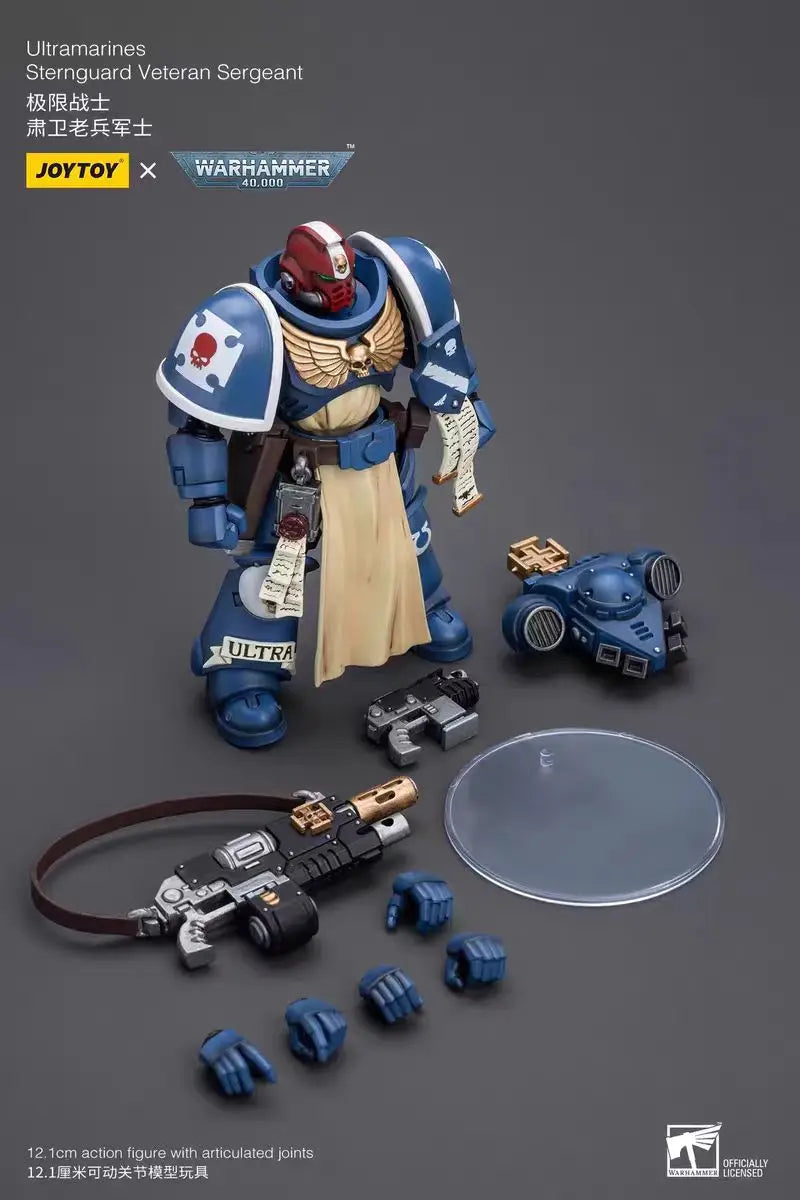 【JOYTOY】Warhammer 40K Ultramarines Sternguard Veteran Sergeant 1/18 Action Figure Model Toys