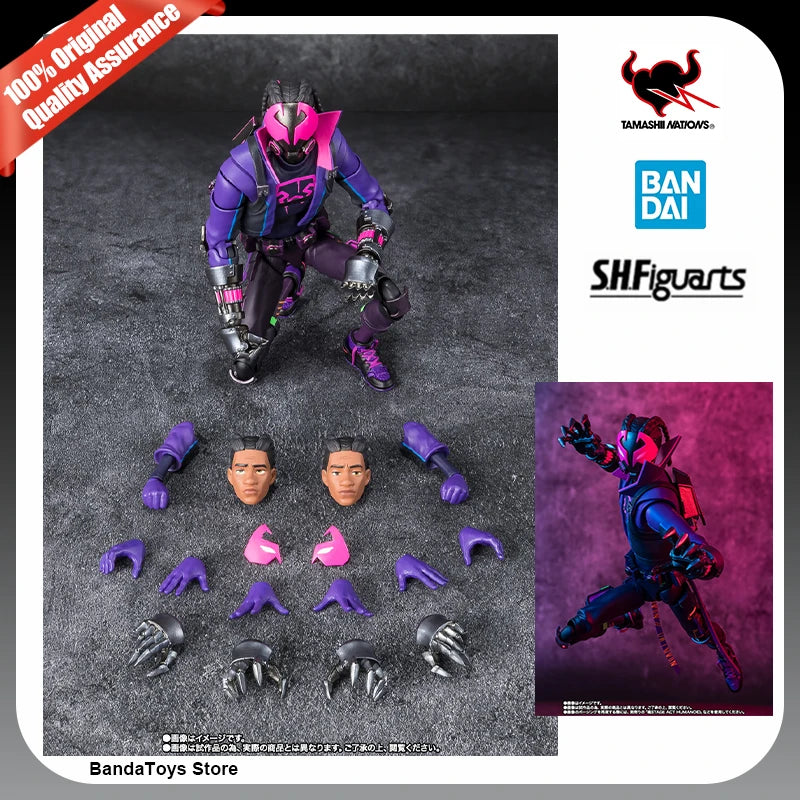 In Stock 100% Original Bandai S.H.Figuarts Shf Spiderman Miles G.Morales Spider Man Across the Spider Verse Anime Action Figures