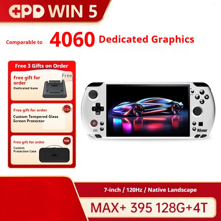 Presale GPD win5 Handheld Game Console 7" 120 Hz 1080P LTPS Screen128GB+4TB Windows11 AMD 395 RGB Ergonomic Handheld Game Player