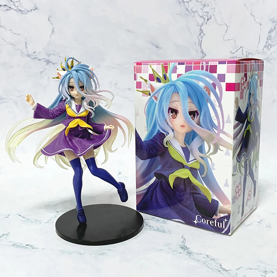 18.5cm No Game No Life Shiro Yuu Kamiya Art Works Girls Toys Japanese Anime PVC Action Figure Toy Game Collectible Model Doll