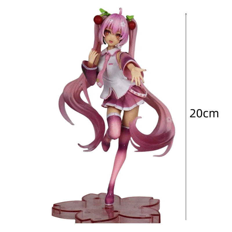 New Anime 23cm Hatsune Miku Kawaii Virtual Singer Miku Manga Statue white wedding dress girl PVC Action Figure Collectible Toy