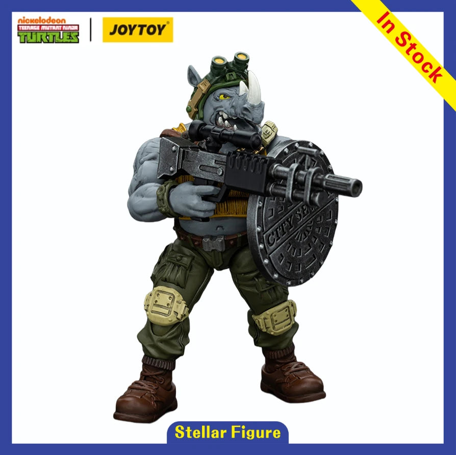 【SF】JOYTOY 1/18 Action Figure TMNT-Rocksteady Model Toys Gifts Collection Ornaments