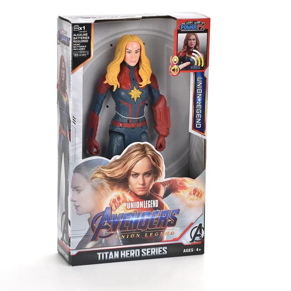 30cm Marvel Avengers Toy Thanos Hulk Spiderman Iron Man Captain America Thor Black Panther With Sound And Light Action Toy Gifts