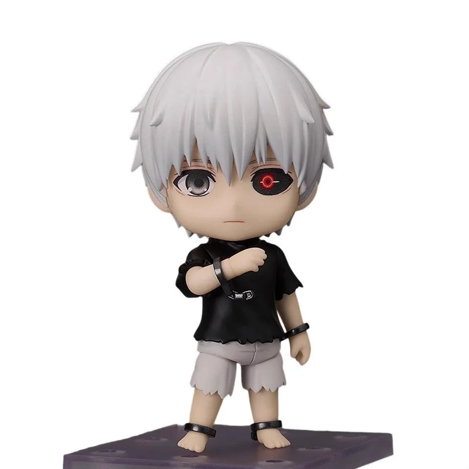 New 10cm Anime Kaneki Ken Q version kawaii joint mobility Action Figure PVC Model Toys doll Desk Decor Collectible Gifts boxed