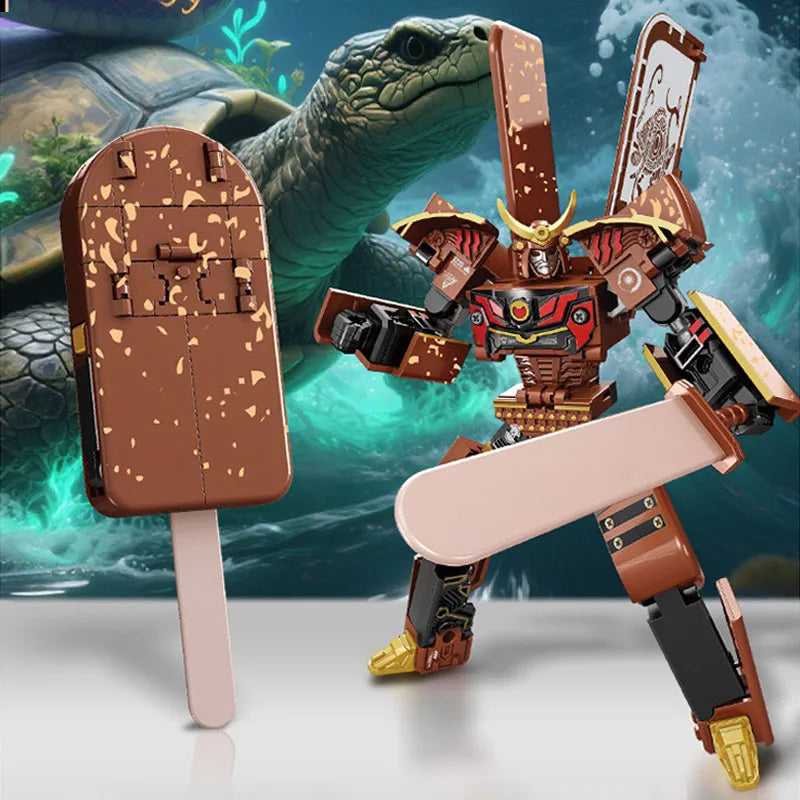 Transforming Toy Ice Cream Warrior Model Boy Educational Toy Children's Robot Warrior Ice Cream Pretend Play