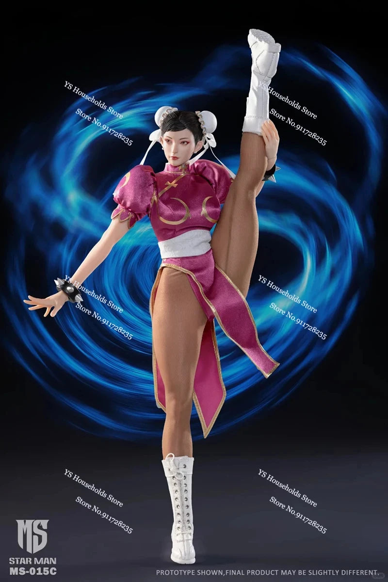 Quick Shipment 1/6 Female Fighter Chun Li Cloth Action Figure Janpanese Game Muscle Body Design STAR MAN MS-015 12" Soldier