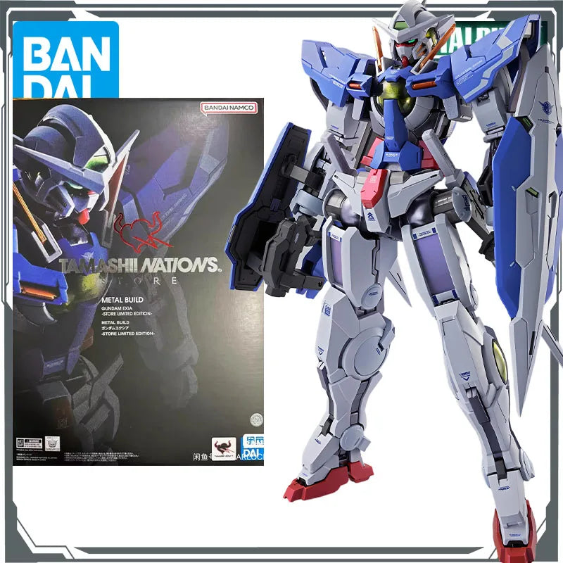 Bandai Original Mobile Gundam METAL BUILD GUNDAM EXIA METAL BUILD 180mm Anime Action Figures Toys for Boys Gift Model Ornaments