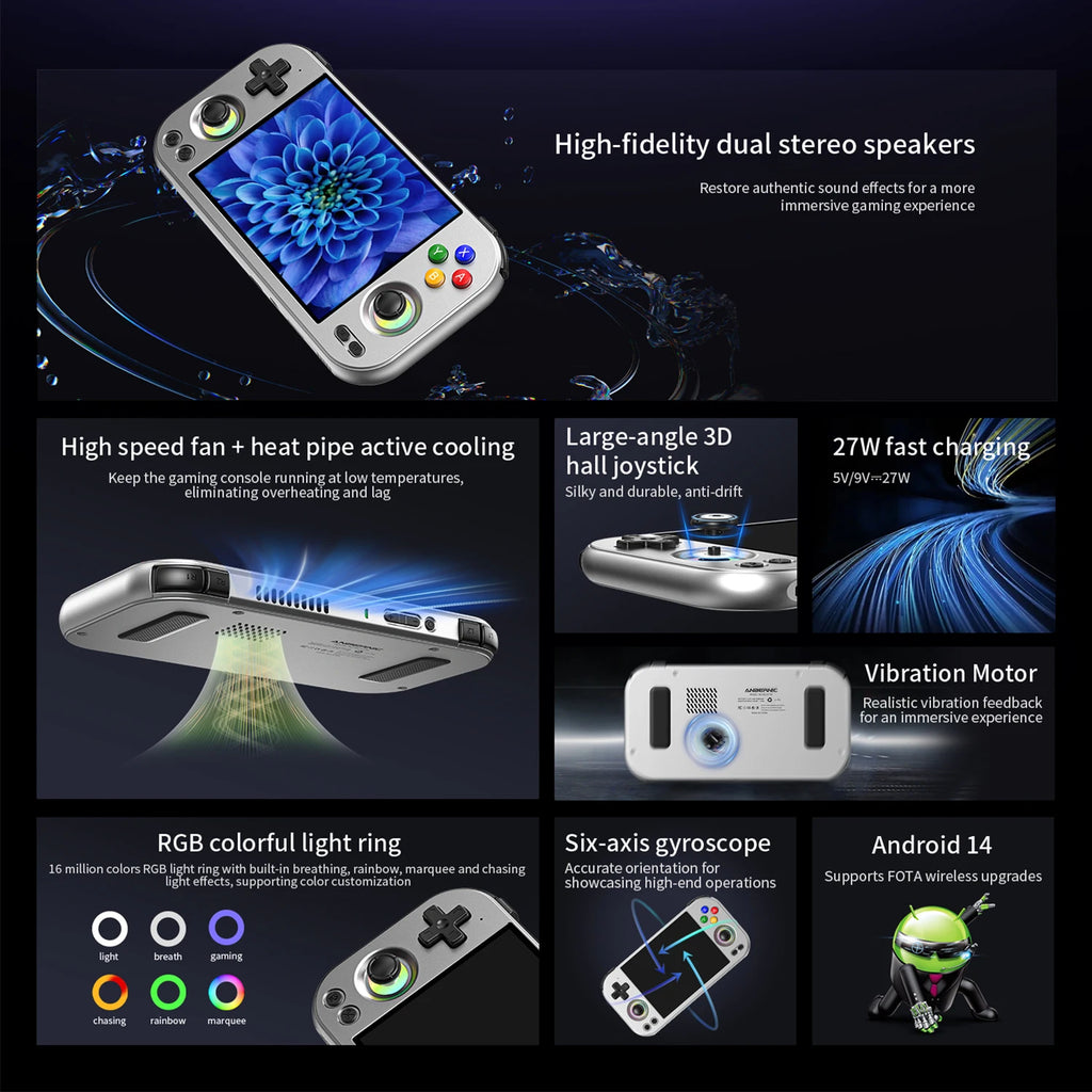 ANBERNIC RG477M RG Slide Retro Handheld Game Video Player Console 4.7-inch LTPS Android 14 Bluetooth WIFI 12G+256G PS2 RG 477M