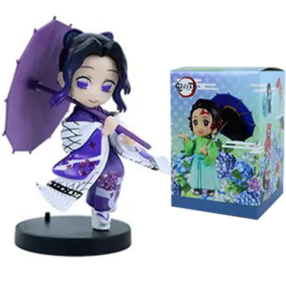 Demon Slayer Plum Rain Series Blind Box Nezuko Tanjiro Q Version PVC Figures Mystery Pack Birthday Christmas Gift