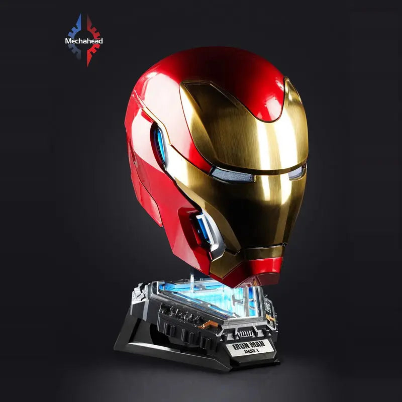 Mechahead Mk50 Jarvis Iron Man Marvel Helmet Luminous Voice Control Deformable Electric Opening Halloween Cos Mask Male XmasGift