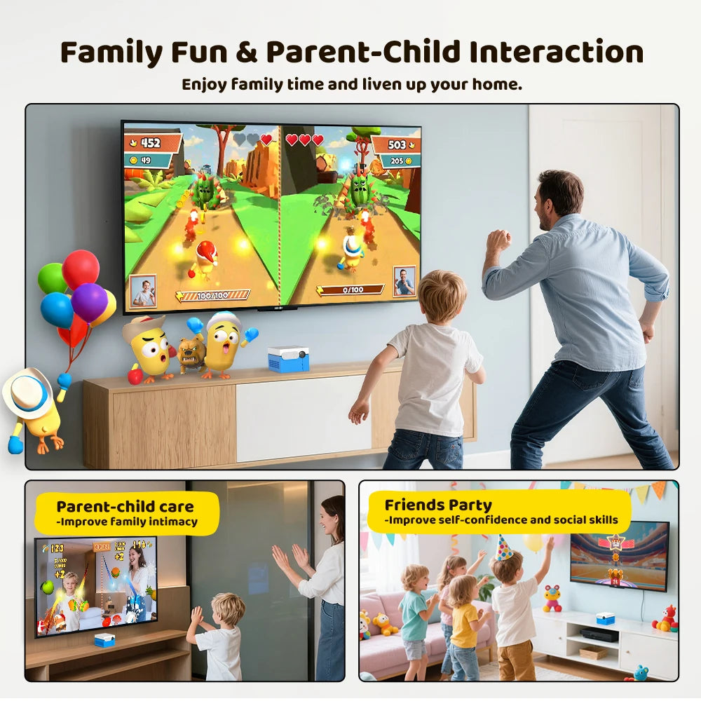 KINHANK MotionX Videospielkonsole für Kinder und Familien. Laufende Updates. Aktives Spielsystem für Kinderspielzeug. Körperliche Aktivität im Innenbereich.