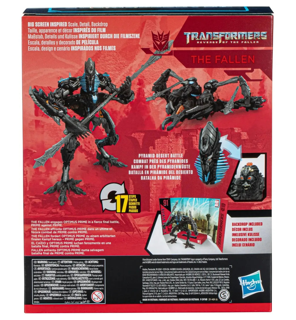 Hasbro Transformers Studio Series 91 Leader Class Revenge of The Fallen The Fallen Action Figure, Ages 8 and Up, 8.5-inch F3202
