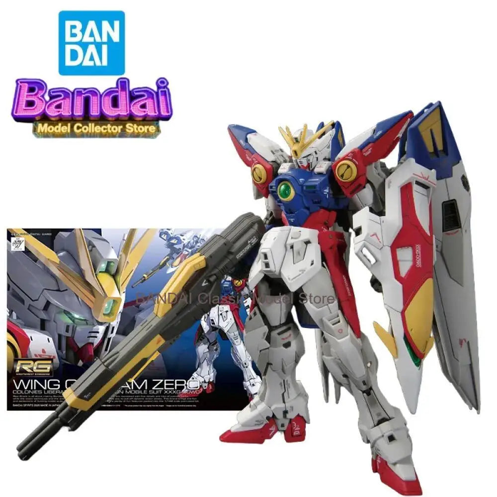 Bandai RG 1/144  Wing Gundam Zero Action Figure Mobile Suit Gundam Wing Endless Waltz Anime FiguresCollection Model Toys