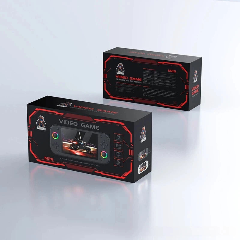 M26 Retro Handheld Game Console 5 Inch 3D Large Screen 4K HDR 20000+ Games 30+ Emulators Support PSP RGB Portable Gaming Device