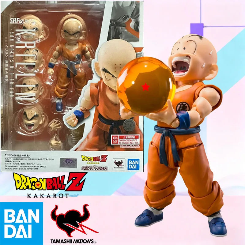 SHF Krillin Goku's Best Friend Movable Action Figure 11cm Dragon Ball Z PVC ABS Collectible Model Bandai Spirits Hot Sale