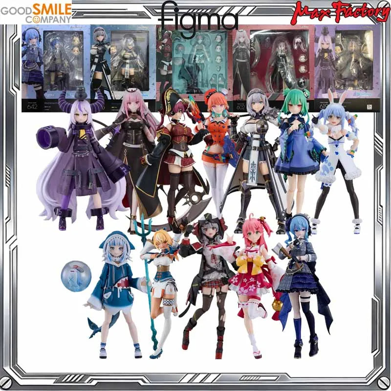 Good Smile Genuine Max Factory figma hololive Anime Hoshimachi Suisei Gawr Gura Shiragane Noel Mori Calliope Action Figure Toys