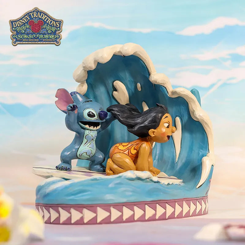 Disney Traditions Jim Shore Lilo And Stitch 15th Anniversary Surfing Collectible Figurine Desktop Ornament Gift For Women