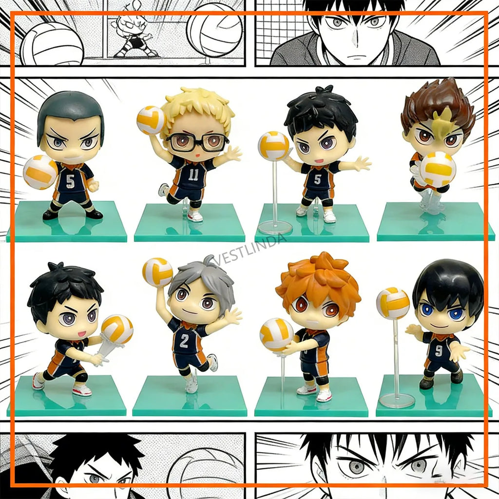 Volleyball Junior Model Decoration Multi-character Doll Q Version Collection Model Anime Desktop Decoration Christmas Toys Gift