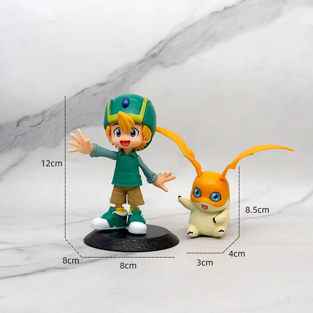Digimon Adventure Figure 8-17cm Yagami Taichi Agumon Ishida Yamato Gabumon Yagami Hikari Tailmon Takaishi Takeru Patamon Anime